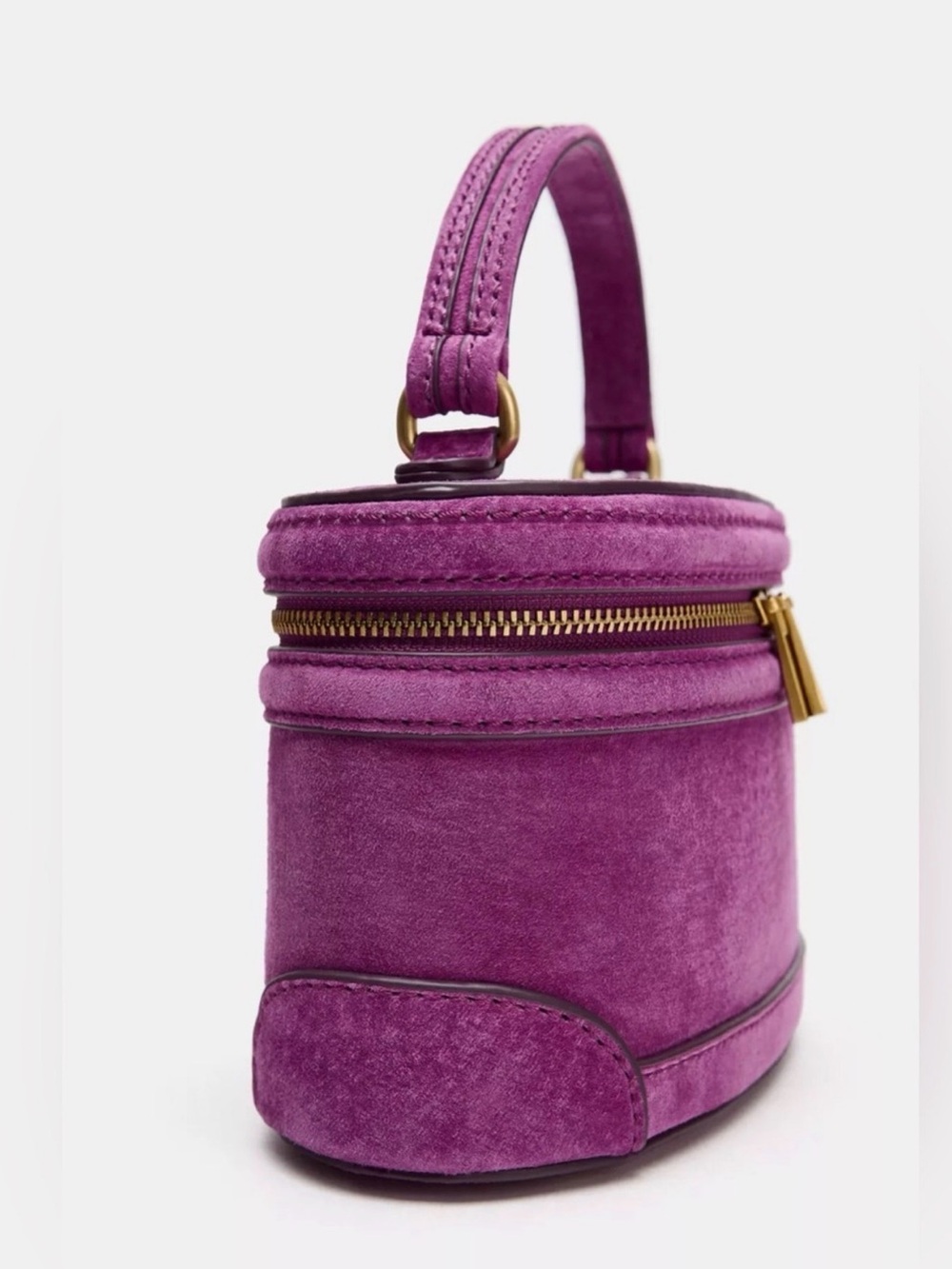 Zara Purple Suede Vanity Case NWT - Picture 5 of 7